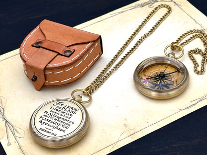 Faith-Based Brass Pocket Compass | Engraved Jeremiah 29:11 Inspirational Gift for Men